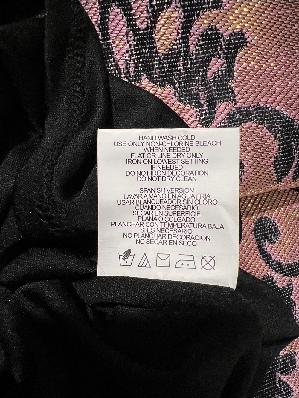 GB girls Black Brocade Dress with Pink & Gold Floral Jacquard - Picture 7 of 7